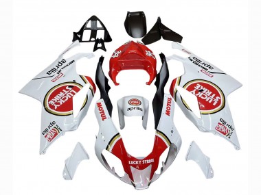 Billigste Aprilia RSV1000 Motorrad Verkleidung 2003-2006 - Weiss Rot Lucky Strike Motul 34