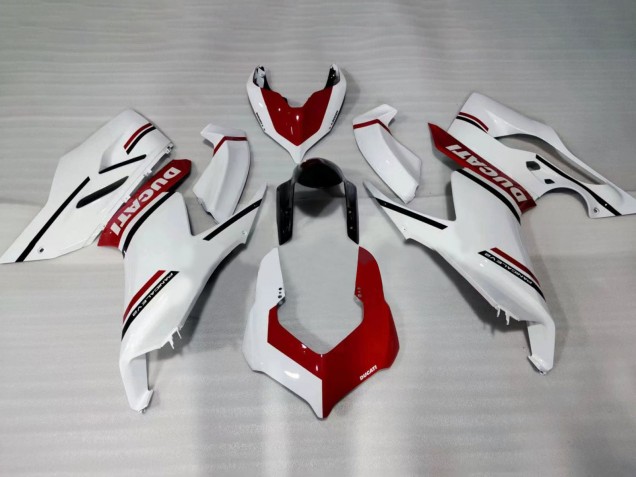 Billigste Ducati Panigale V2 Motorrad Verkleidung 2020-2024 - Weiss Rot Glanzendes Schwarz