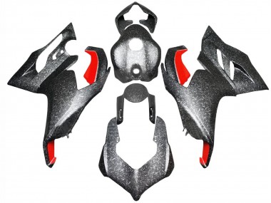 Billigste Ducati Panigale V2 Motorrad Verkleidung 2020-2024 - Schwarz Geschmiedet Carbonfaser Stil Rot