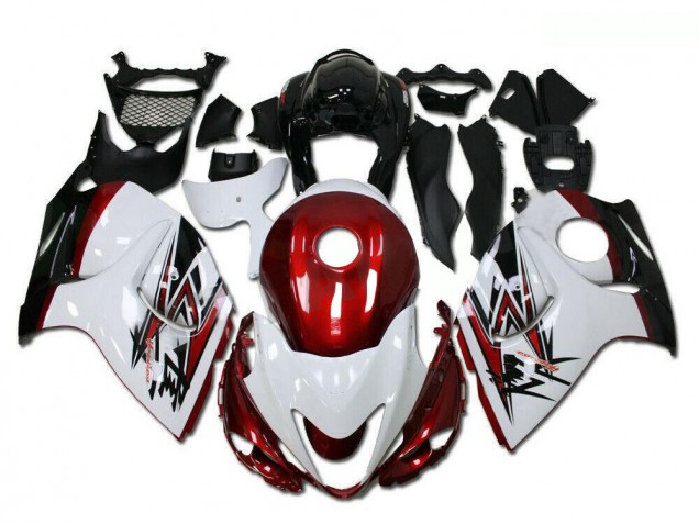 Billigste Suzuki GSXR 1300 Hayabusa Motorrad Verkleidung 2008-2020 - Weiss Rot Schwarz
