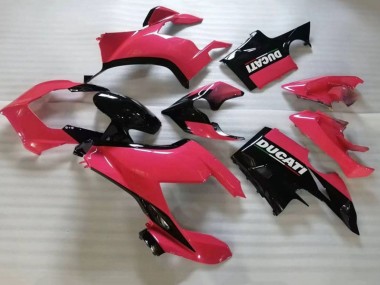 Billigste Ducati Panigale V4 V4S Motorrad Verkleidung 2020-2021 - Rosa Glanzendes Schwarz