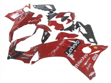 Billigste Ducati Panigale V4 V4S Motorrad Verkleidung 2020-2021 - Rot Glanzendes Schwarz Lenovo 117