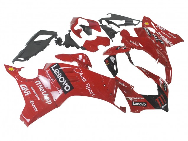 Billigste Ducati Panigale V4 V4S Motorrad Verkleidung 2020-2021 - Rot Glanzendes Schwarz Lenovo 117