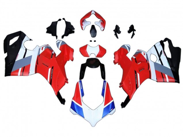 Billigste Ducati Panigale V4 V4S Motorrad Verkleidung 2020-2021 - Weiss Blau Rot Glanzendes Schwarz