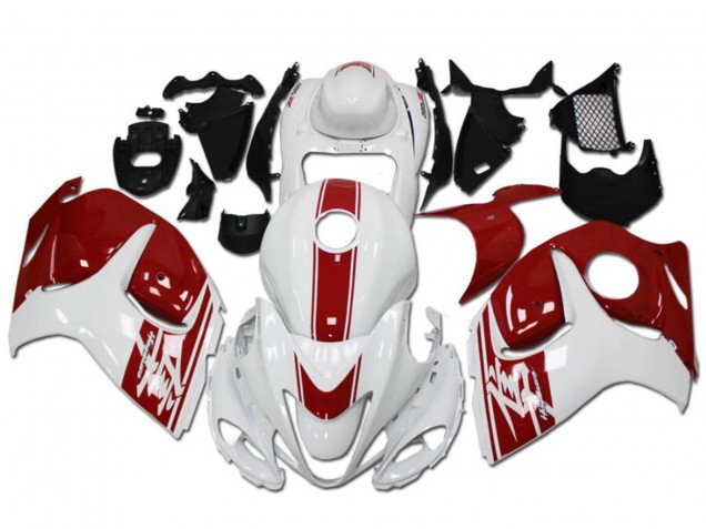 Billigste Suzuki GSXR 1300 Hayabusa Motorrad Verkleidung 2008-2020 - Weiss Rot