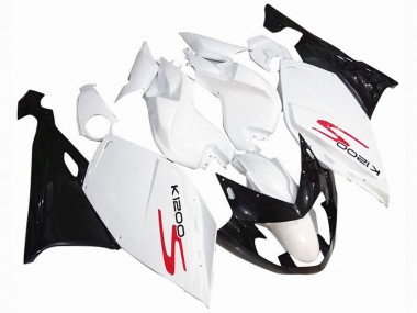 Billigste BMW K1200S Motorrad Verkleidung 2005-2010 - Weiss Glanzendes Schwarz