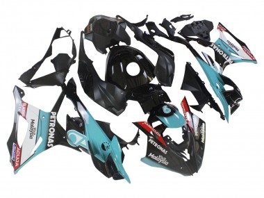 Billigste BMW S1000RR Motorrad Verkleidung 2023-2024 - Hellblau Matt Schwarz Petronas