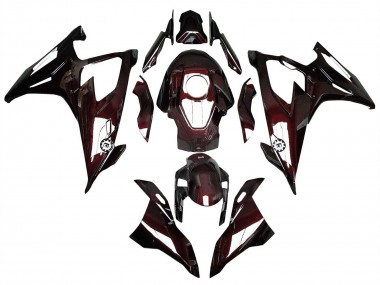 Billigste BMW S1000RR Motorrad Verkleidung 2019-2022 - Dunkel Rot Carbonfaser