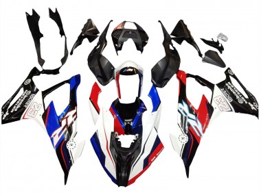Billigste BMW S1000RR Motorrad Verkleidung 2019-2022 - Blau Rot Weiss 23