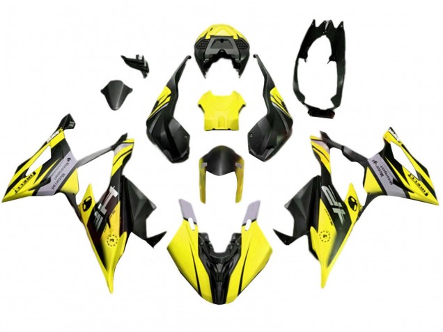 Billigste BMW S1000RR Motorrad Verkleidung 2019-2022 - Matt Gelb Schwarz