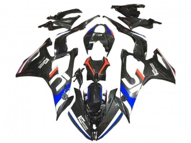 Billigste BMW S1000RR Motorrad Verkleidung 2019-2022 - Schwarz Weiss Blau Kohlefaser