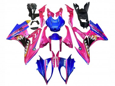 Billigste BMW S1000RR Motorrad Verkleidung 2017-2018 - Rosa Blau Gelb Hai