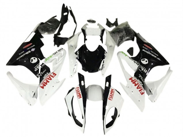Billigste BMW S1000RR Motorrad Verkleidung 2017-2018 - Weiss Schwarz Fiamm