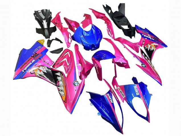 Billigste BMW S1000RR Motorrad Verkleidung 2015-2016 - Rosa Blau Hai