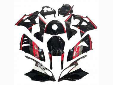 Billigste BMW S1000RR Motorrad Verkleidung 2009-2014 - Rot Glanzendes Schwarz
