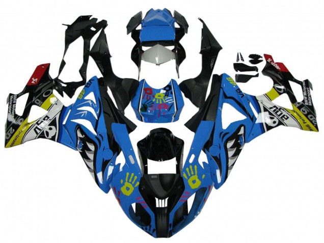 Billigste BMW S1000RR Motorrad Verkleidung 2009-2014 - Weiss Blau Schwarz Gelb Hai
