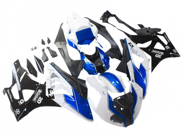 Billigste BMW S1000RR Motorrad Verkleidung 2009-2014 - Weiss Blau Glanzendes Schwarz Castrol