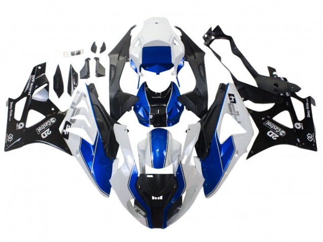 Billigste BMW S1000RR Motorrad Verkleidung 2009-2014 - Weiss Blau Glanzendes Schwarz Castrol