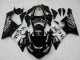 Billigste Kawasaki ZX6R Motorrad Verkleidung 2005-2006 - Glanzendes Schwarz Weiss West