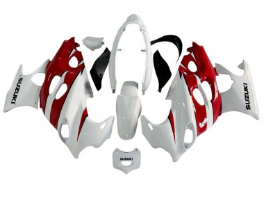 Billigste Suzuki GSX600F/GSX750F Motorrad Verkleidung 2004-2006 - Weiss Rot