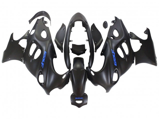 Billigste Suzuki GSX600F/GSX750F Motorrad Verkleidung 2004-2006 - Matt Schwarz mit Blau Logo