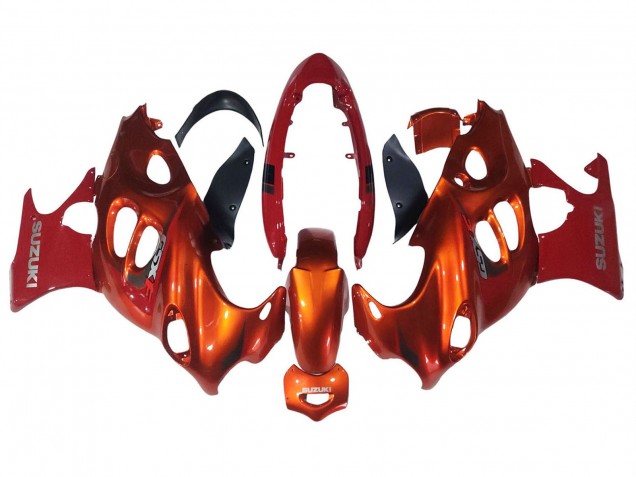 Billigste Suzuki GSX600F/GSX750F Motorrad Verkleidung 2004-2006 - Burnt Orange Weiss Logo