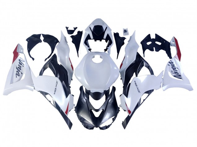 Billigste Kawasaki ZX6R Motorrad Verkleidung 2023-2025 - Perl Weiss Schwarz Rot