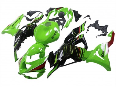 Billigste Kawasaki ZX6R Motorrad Verkleidung 2023-2025 - Grun Schwarz