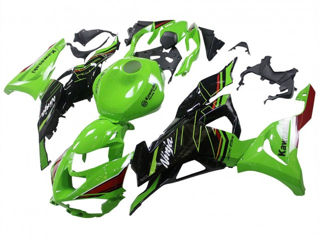 Billigste Kawasaki ZX6R Motorrad Verkleidung 2023-2025 - Grun Schwarz