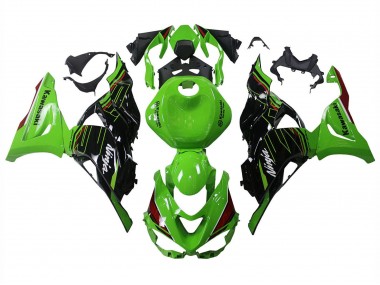 Billigste Kawasaki ZX6R Motorrad Verkleidung 2023-2025 - Grun Schwarz