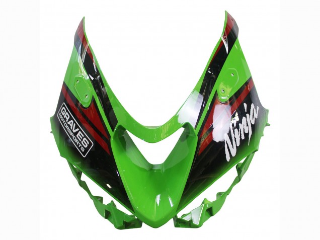 Billigste Kawasaki ZX6R Motorrad Verkleidung 2023-2025 - Grun Schwarz Rot Gelb Dunlop