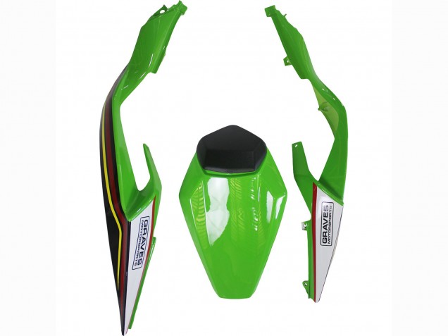 Billigste Kawasaki ZX6R Motorrad Verkleidung 2023-2025 - Grun Schwarz Rot Gelb Dunlop