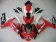 Billigste Suzuki GSXR 600 / GSXR 750 Motorrad Verkleidung 2006-2007 - Weiss Rot Glanzendes Schwarz