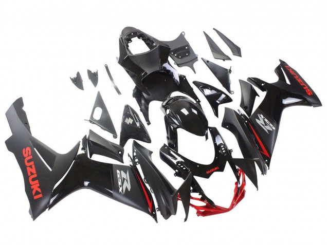Billigste Suzuki GSXR 600 / GSXR 750 Motorrad Verkleidung 2011-2024 - Schwarz Grau Rot Linie