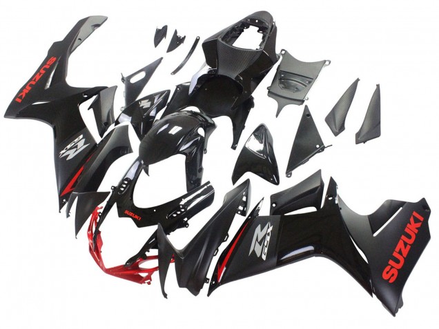 Billigste Suzuki GSXR 600 / GSXR 750 Motorrad Verkleidung 2011-2024 - Schwarz Grau Rot Linie