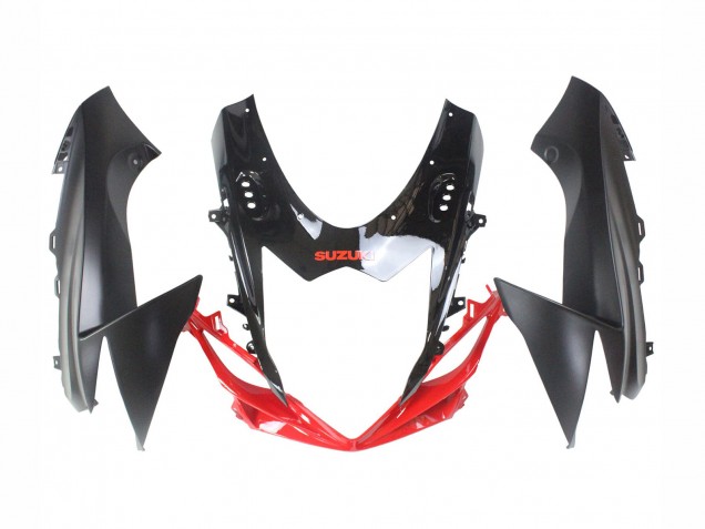 Billigste Suzuki GSXR 600 / GSXR 750 Motorrad Verkleidung 2011-2024 - Schwarz Grau Rot Linie