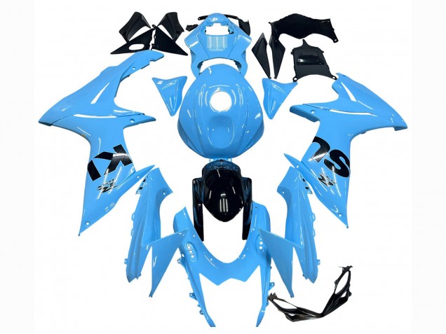 Billigste Suzuki GSXR 600 / GSXR 750 Motorrad Verkleidung 2011-2024 - Hellblau Schwarz