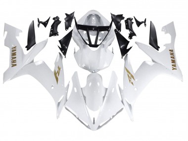 Billigste Yamaha YZF 1000 R1 Motorrad Verkleidung 2004-2006 - Weiss Gold Aufkleber