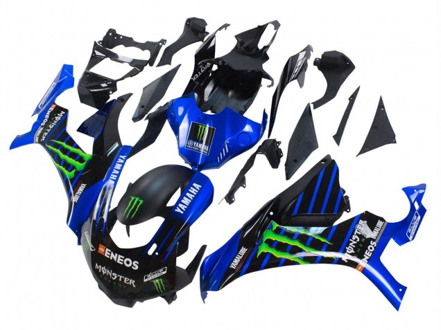 Billigste Yamaha YZF 1000 R1 Motorrad Verkleidung 2015-2019 - Blau Matt Schwarz Grun Monster ENEOS