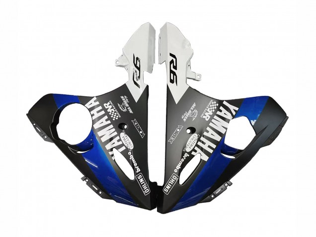 Billigste Yamaha YZF R6S Motorrad Verkleidung 2006-2009 - Blau Weiss Glanzendes Schwarz Yamalube