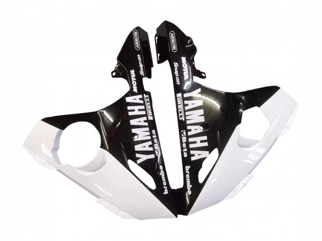 Billigste Yamaha YZF R6S Motorrad Verkleidung 2006-2009 - Weiss Glanzendes Schwarz