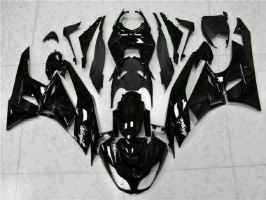 Billigste Kawasaki ZX6R Motorrad Verkleidung 2009-2012 - Glanzendes Schwarz Weiss Ninja