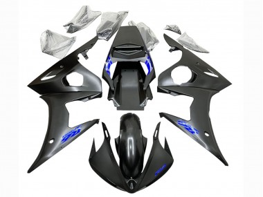 Billigste Yamaha YZF R6 Motorrad Verkleidung 2003-2004 - Matt Schwarz Blau