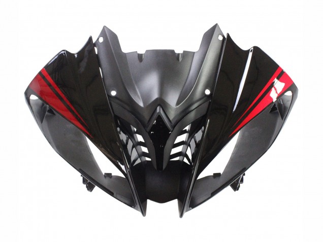 Billigste Yamaha YZF 600 R6 Motorrad Verkleidung 2008-2016 - Glanzendes Schwarz Matt Schwarz Rot Streifen