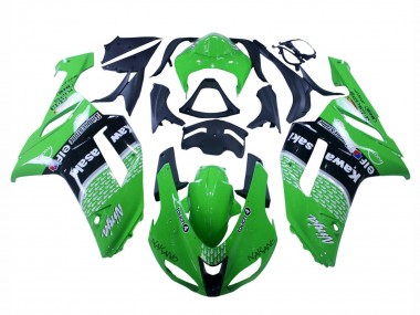 Billigste Kawasaki ZX6R Motorrad Verkleidung 2007-2008 - Grun Schwarz Ninja