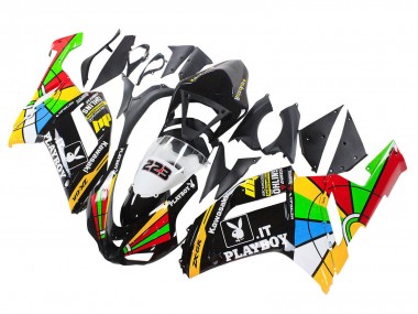 Billigste Kawasaki ZX6R Motorrad Verkleidung 2007-2008 - Bunt Playboy 223