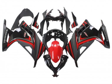 Billigste Kawasaki EX300 Motorrad Verkleidung 2013-2024 - Rot Schwarz