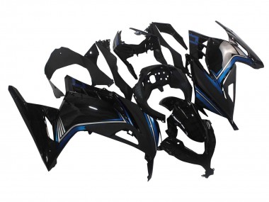 Billigste Kawasaki EX300 Motorrad Verkleidung 2013-2024 - Glanzendes Schwarz Blau