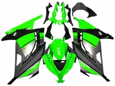 Billigste Kawasaki EX300 Motorrad Verkleidung 2013-2024 - Grun Silber Schwarz