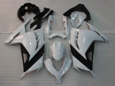 Billigste Kawasaki EX300 Motorrad Verkleidung 2013-2024 - Glanzendes Weiss Schwarz